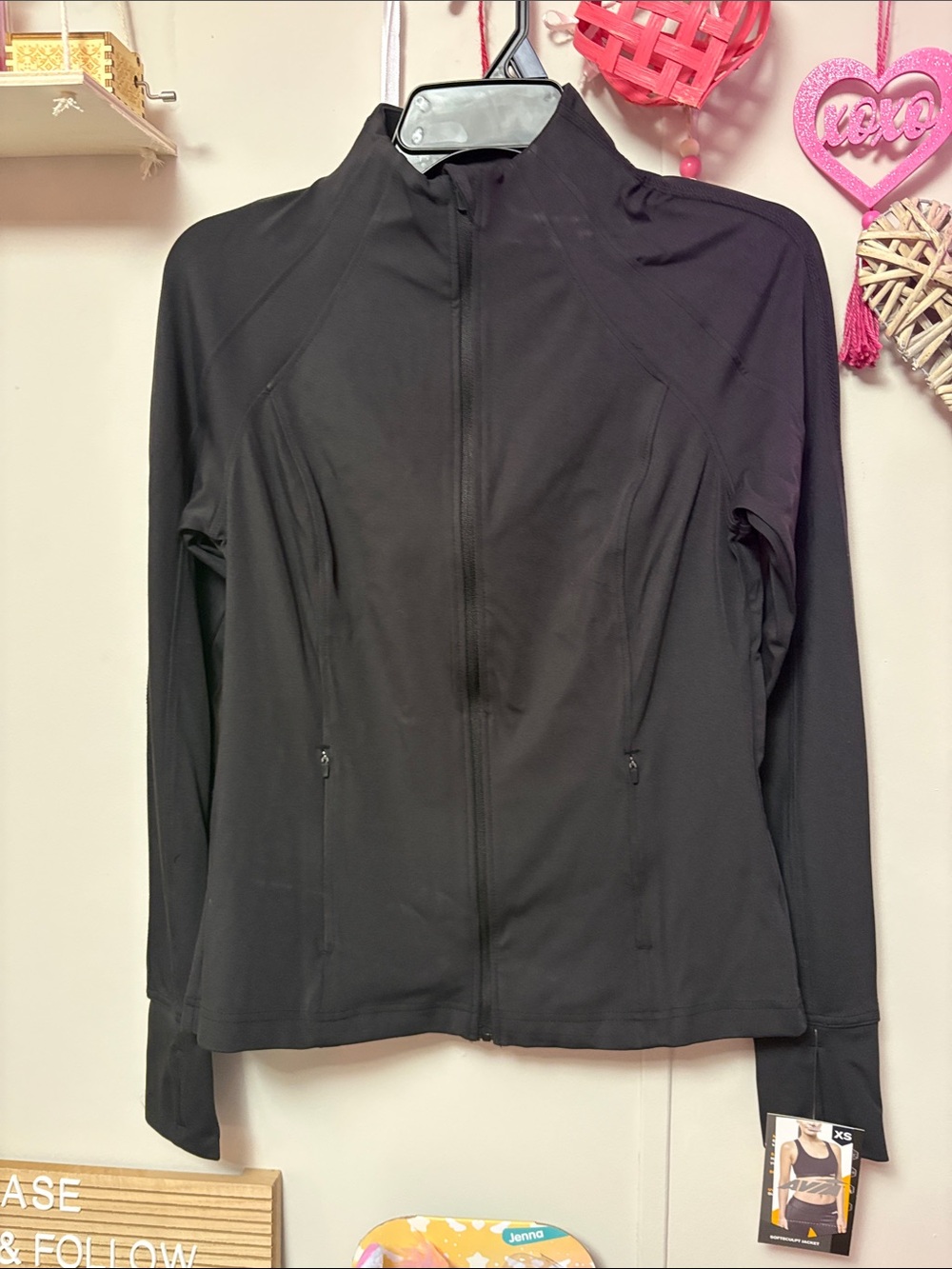 Avia Black Full-Zip Lightweight Bomber Jacket